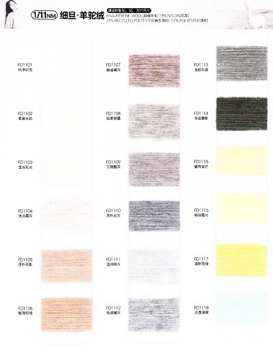 1/11NM 6% superfeine Wolle 18% Nylon 25% recyceltes Polyester 51% Polyester