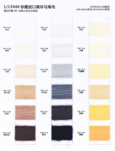 1/13nm 30% Mohair 30% Len 40% Nylon