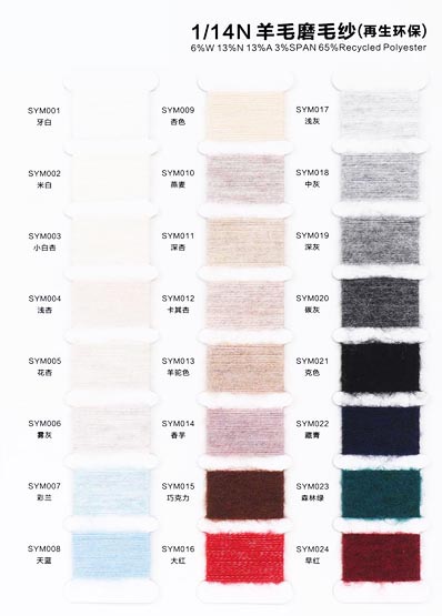1 /14NM (Recycling und Umweltschutz) 6% Wolle 13% Nylon 13% Acryl 3% Elasthan 65% recyceltes Polyester