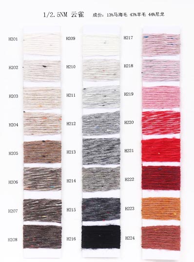 1/2, 5 NM 13% Mohair 43% Laine 44% Nylon