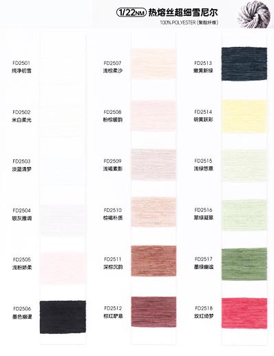 1 / 22NM topliwy ultra-cienki szenil 100% poliester