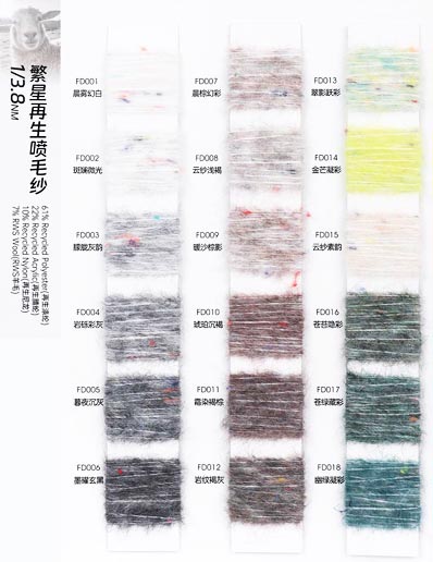 1/3, 8 NM 61% recikliranog poliestera, 22% recikliranog akrila, 10% recikliranog najlona, 7% vune