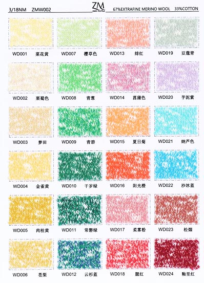 3 / 18nm ZMW002 67% Extrafine Merino μαλλί 33% Βαμβάκι