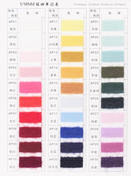 1/18NM 15% Alpacka 15% ull 27% akryl 43% Nylon