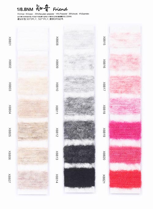 1/8. 8 NM přítel 5% Vlna 9% Nylon 29% recyklovaný Polyester 14% Polyester 39% Akryl 4% Spandex 